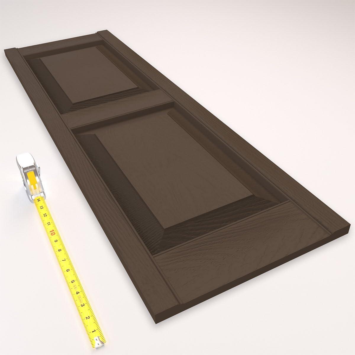 Builders Edge, TailorMade Two Equal Panels, Raised Panel Shutters, Includes Matching Installation Spikes (Per Pair) | Wayfair