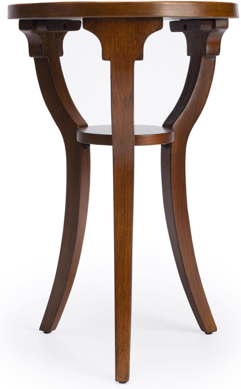 Dalton Cherry Brown Round Accent Table with Splayed Legs