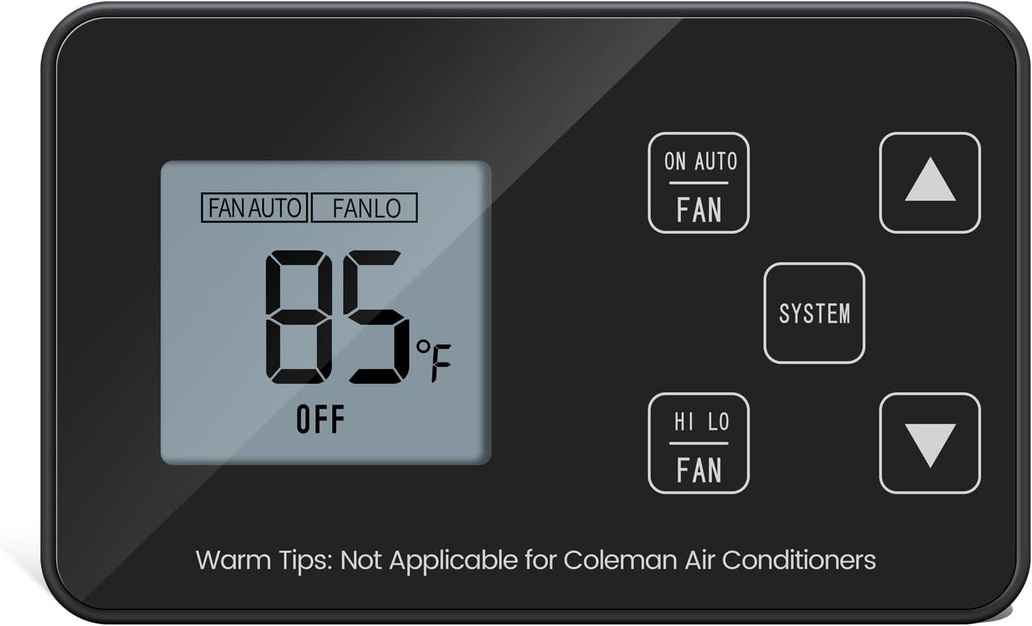 Briidea RV LCD Screen Digital Thermostat (Cool Only/Furnace), Replace for Dometic 3106995.032, 12V DC, Black