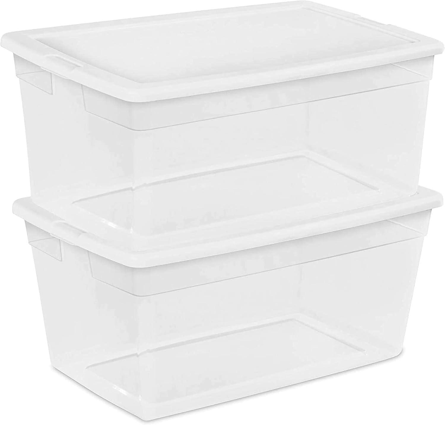 ClearView 90-Quart Stackable Storage Bin with Secure Lid, 8-Pack