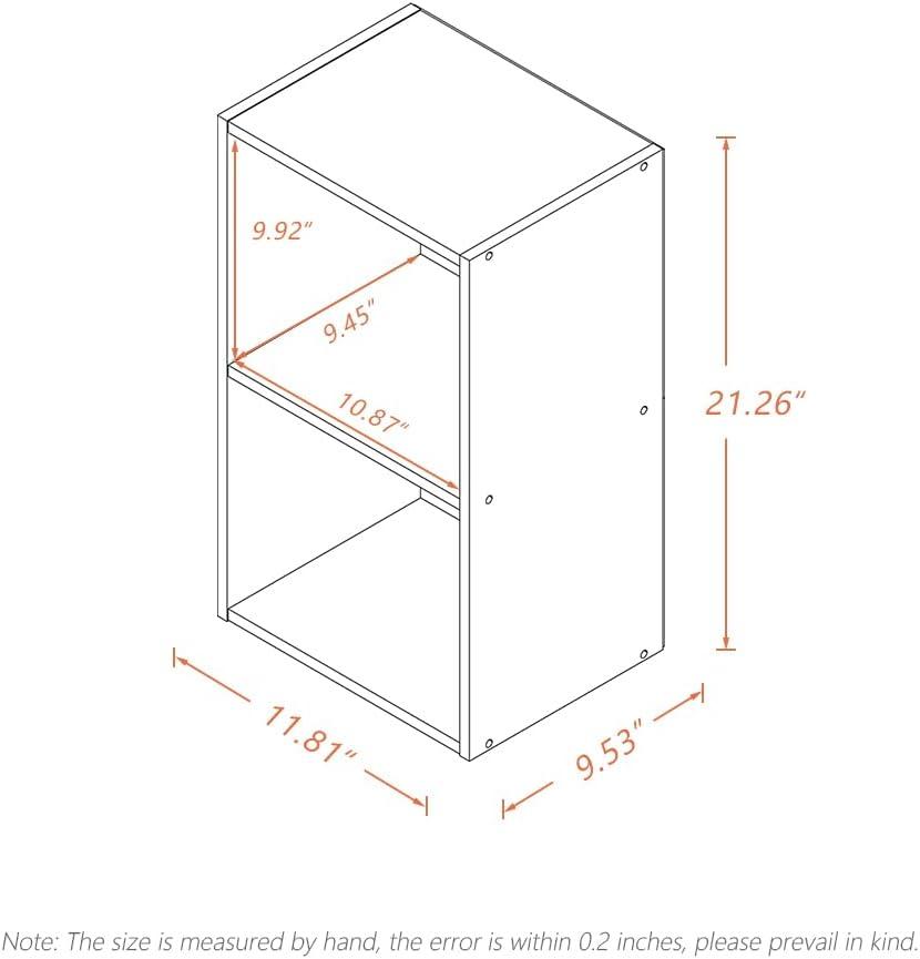 Basic Open Shelf Bookcase - 3-Tier Wooden Cube Storage Shelves Split Bookshelf, White