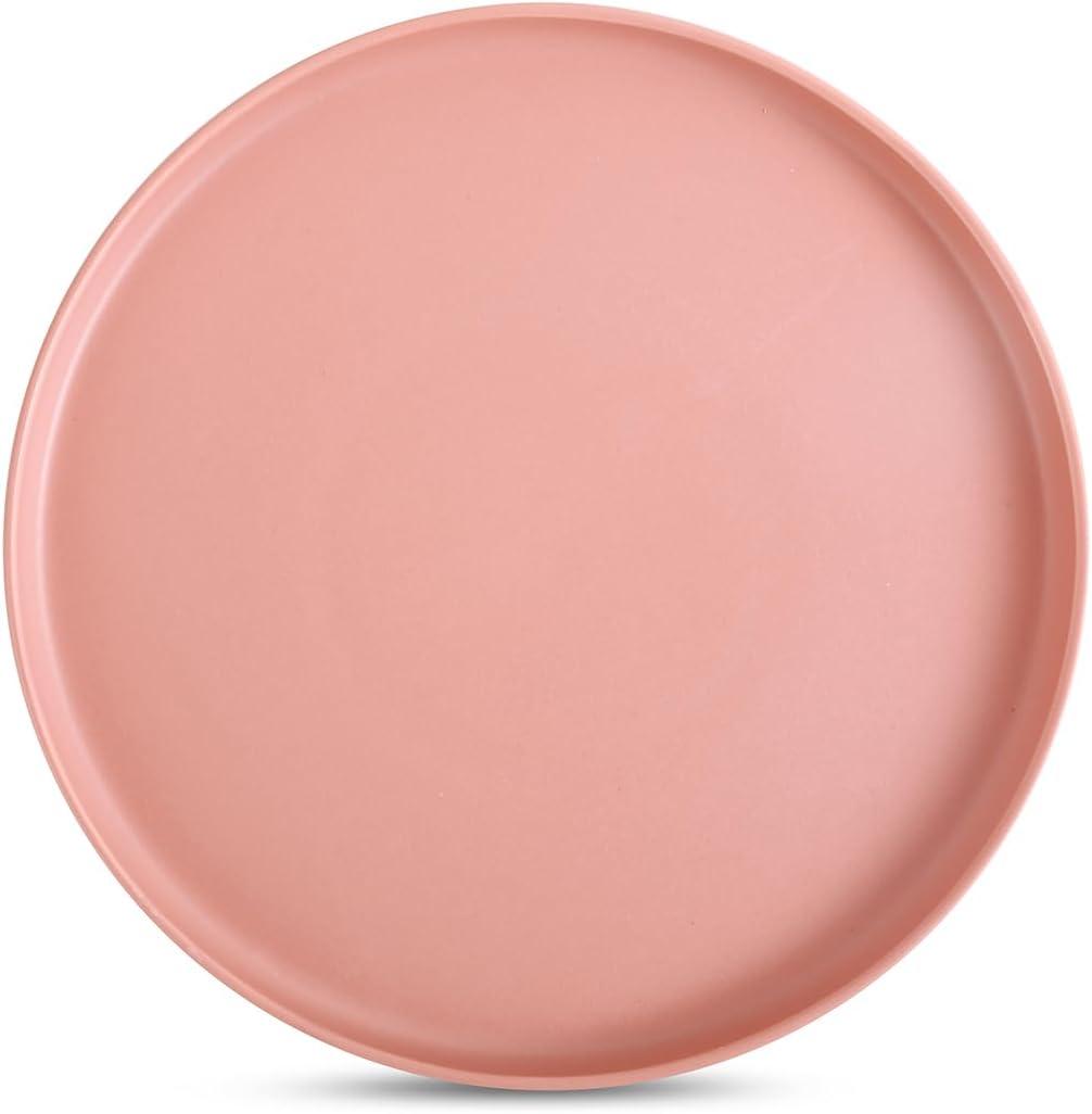 Terracotta Porcelain Minimalist Salad Plates, 6-Piece Set