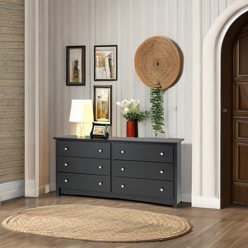 Prepac BDC-6330 Sonoma Dresser, 6-Drawer, Black