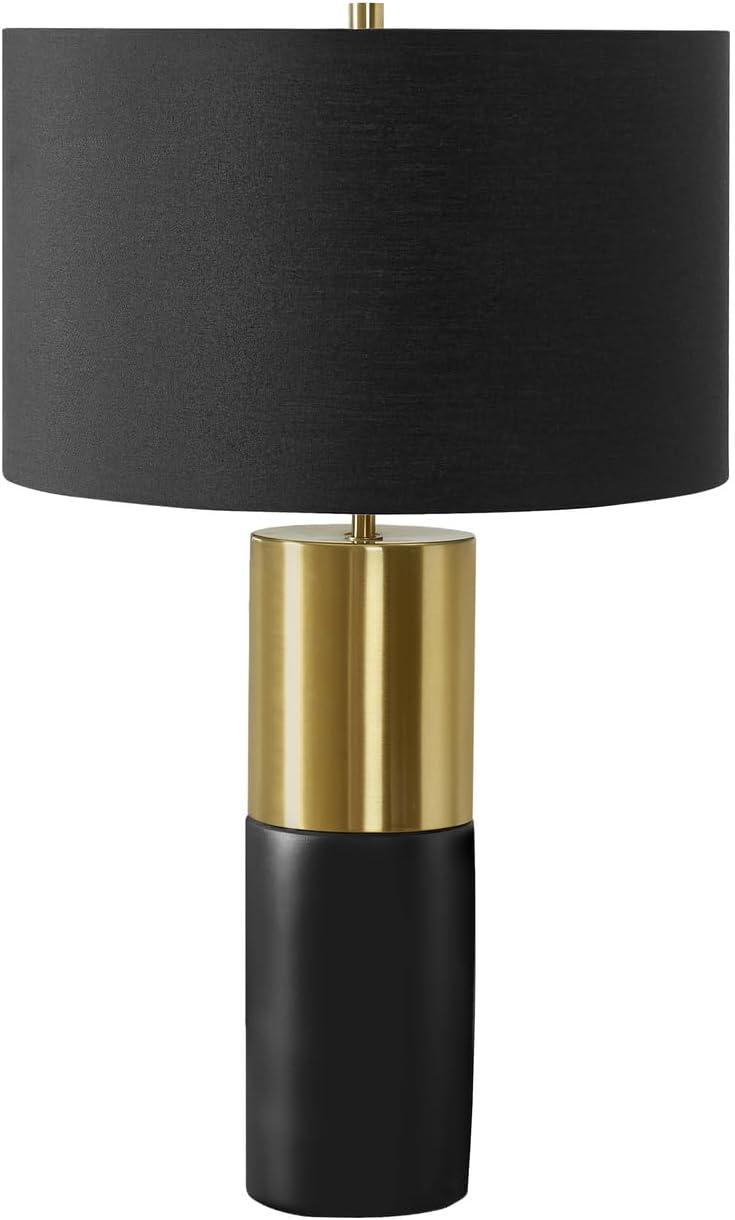 Monarch Specialties Lighting 25inchH Table Lamp Black Concrete Black Shade Contemporary