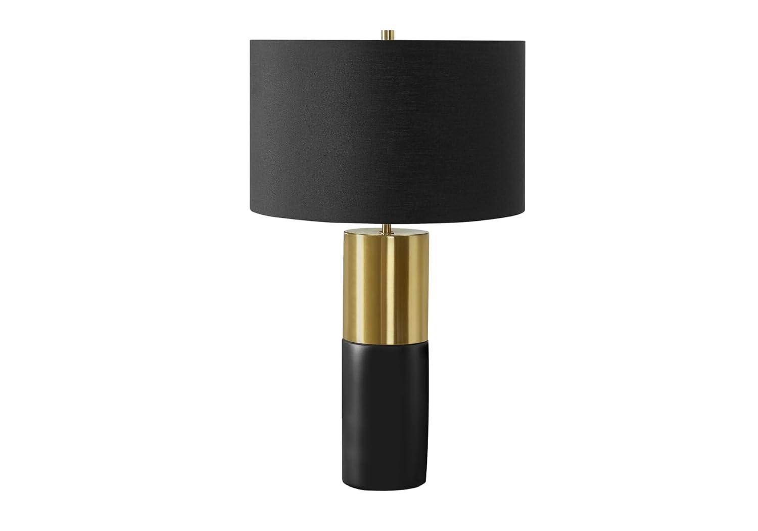 Monarch Specialties Lighting 25inchH Table Lamp Black Concrete Black Shade Contemporary