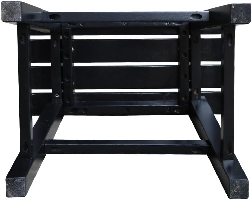 Espresso Black Solid Acacia Traditional Slat Seat Stool, 18-Inch