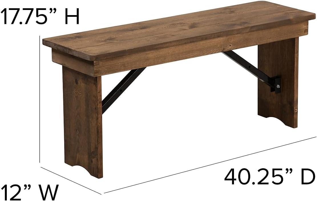 Flash Furniture HERCULES Series 40" x 12" Solid Pine Folding Farm Bench