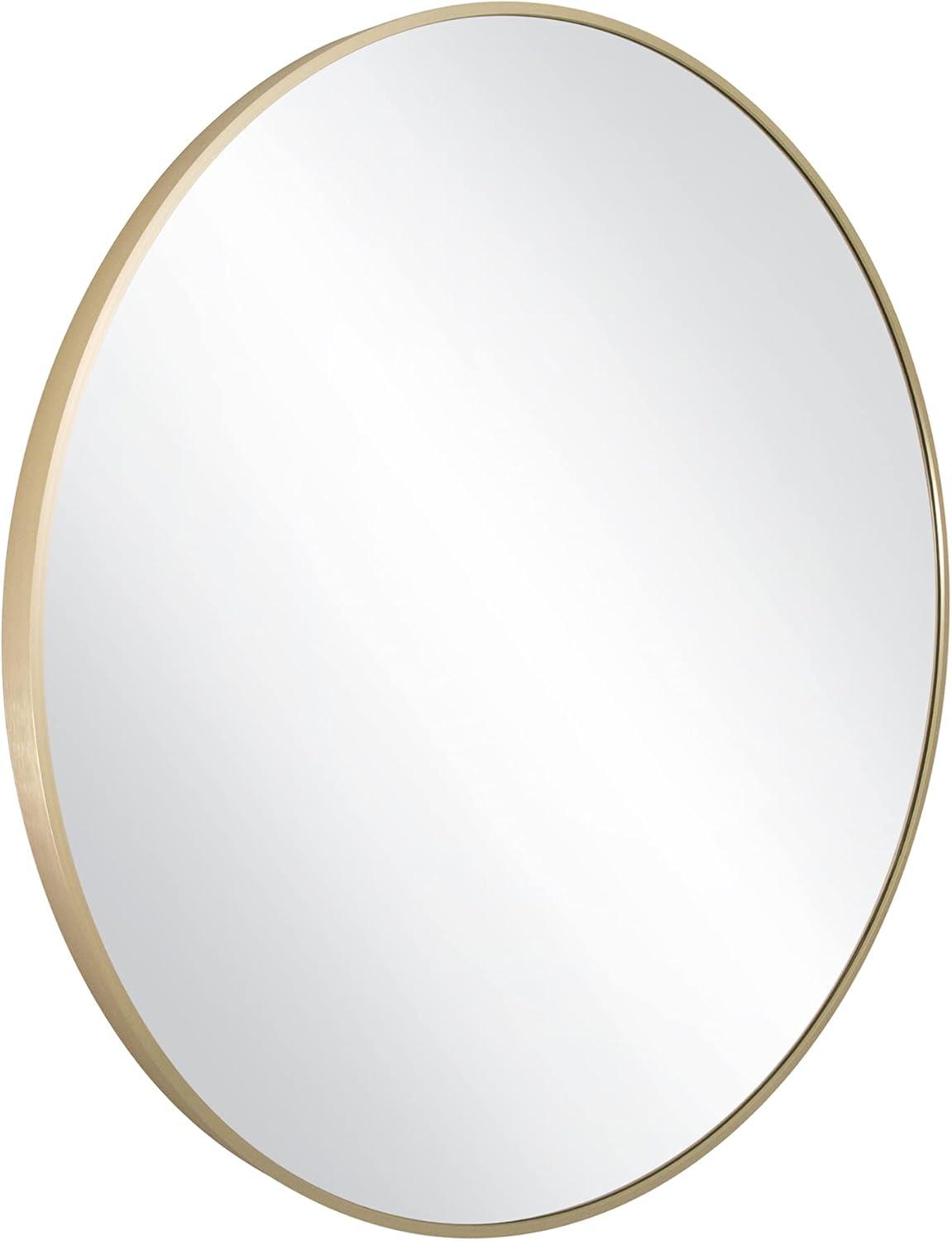 Design House 587196-GLD Kenna Round Wall Accent 28-Inch, Modern Metal Framed Vanity Mirror, Gold