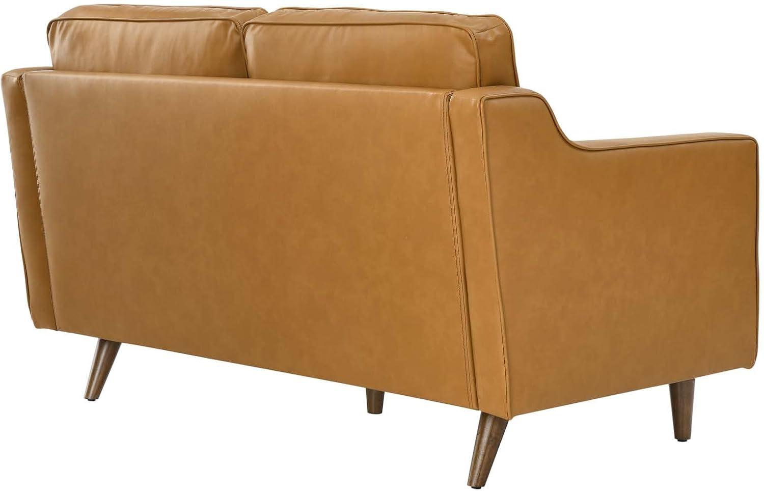 Modway Impart Genuine Leather Loveseat in Tan