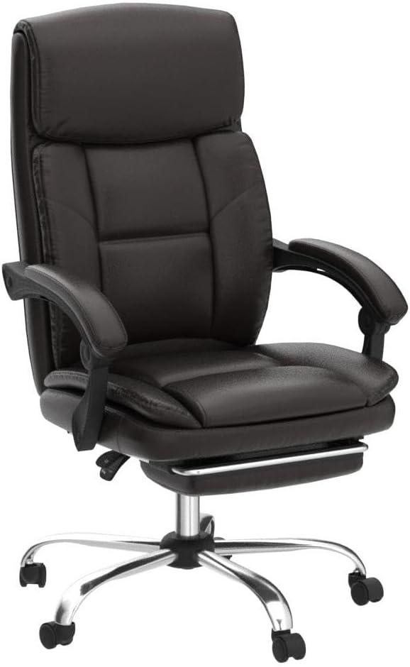 Brown Leather Ergonomic High Back Executive Swivel Chair