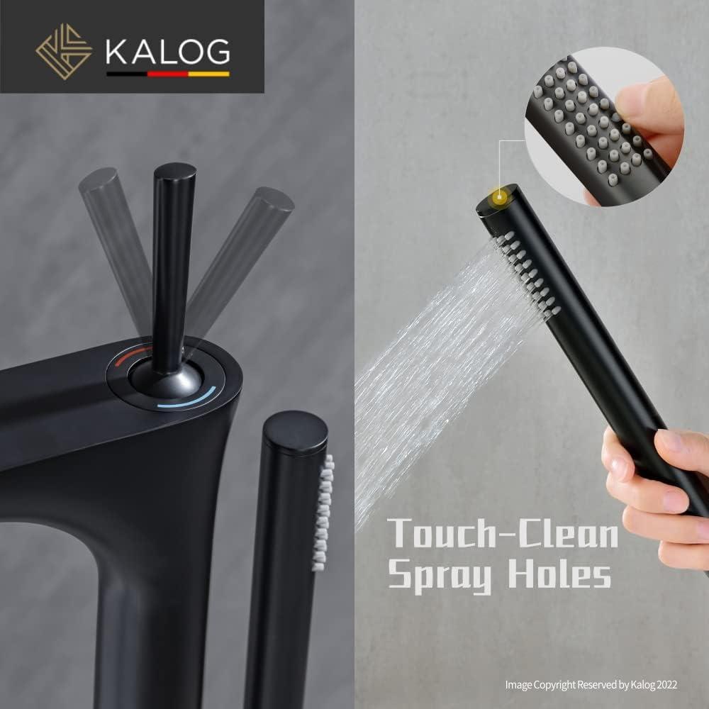 ARCORA Modern Single Handle Freestanding Tub Faucet, Floor Mount Tub Filler With Hand Shower AR9203600B