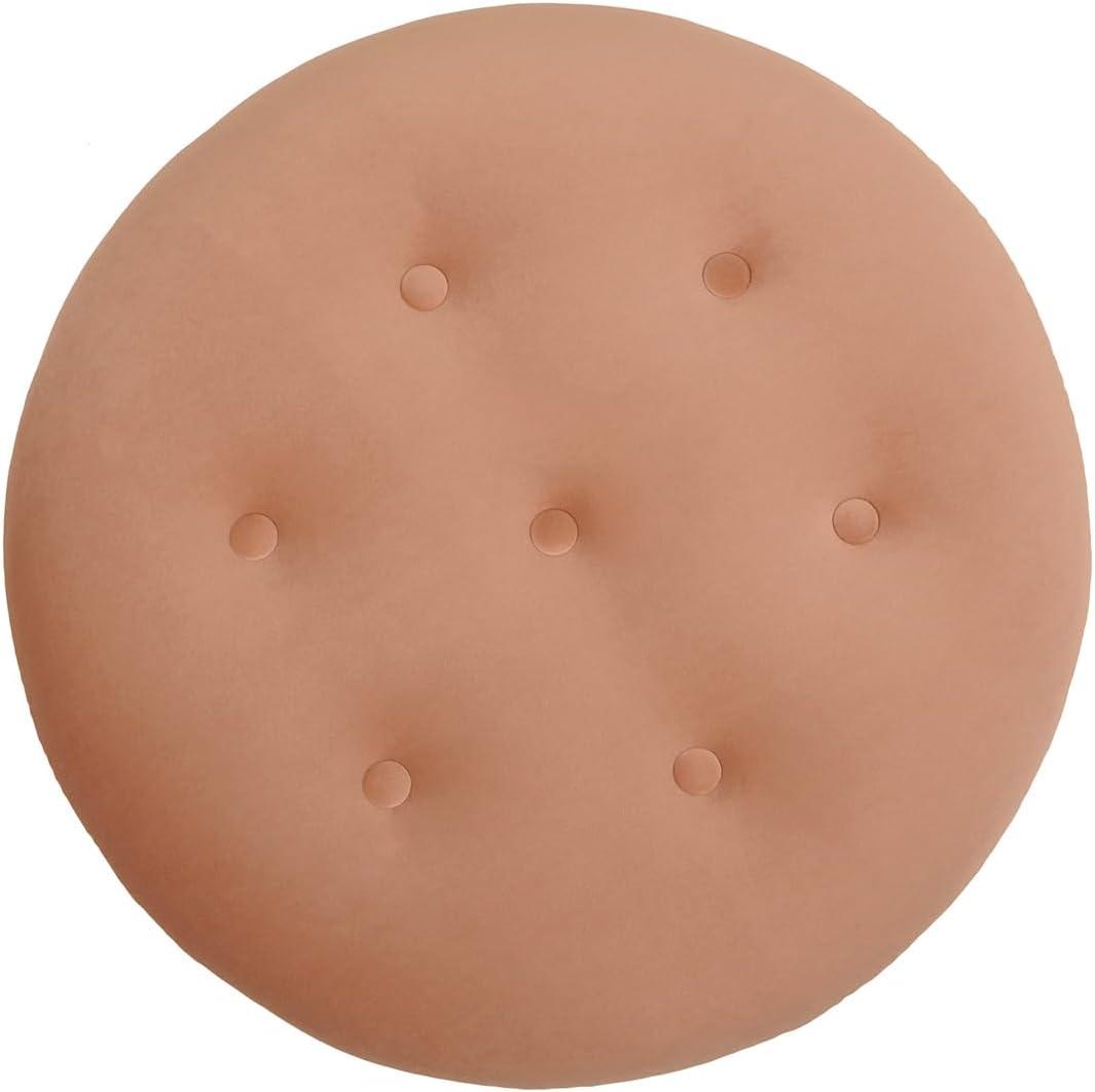 Yolanda Tufted Decorative Round Ottoman Orange