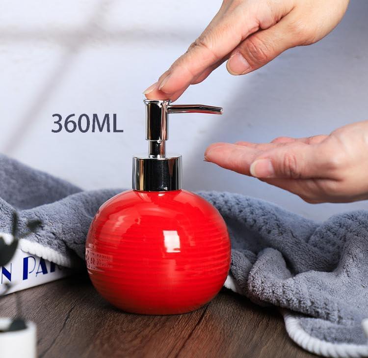 123Arts Ceramic Retro Soap Dispenser with Pump Soap Bottle Lotion Bottle