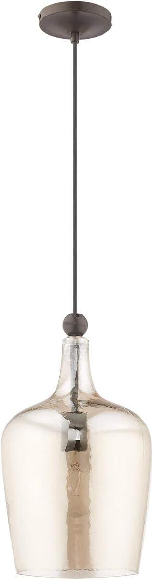 Livex Lighting Art Glass 1 - Light Pendant in  English Bronze