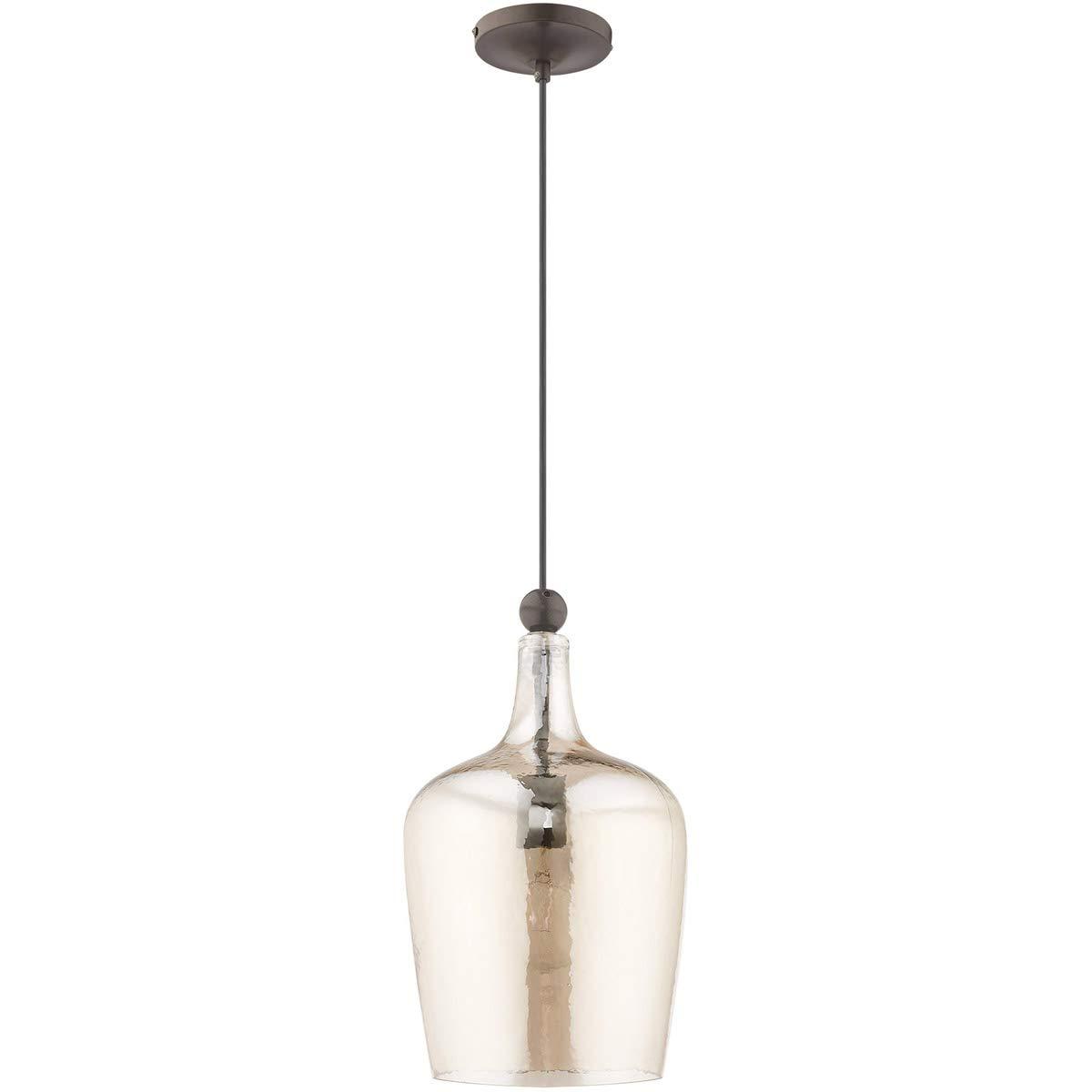 Livex Lighting Art Glass 1 - Light Pendant in  English Bronze