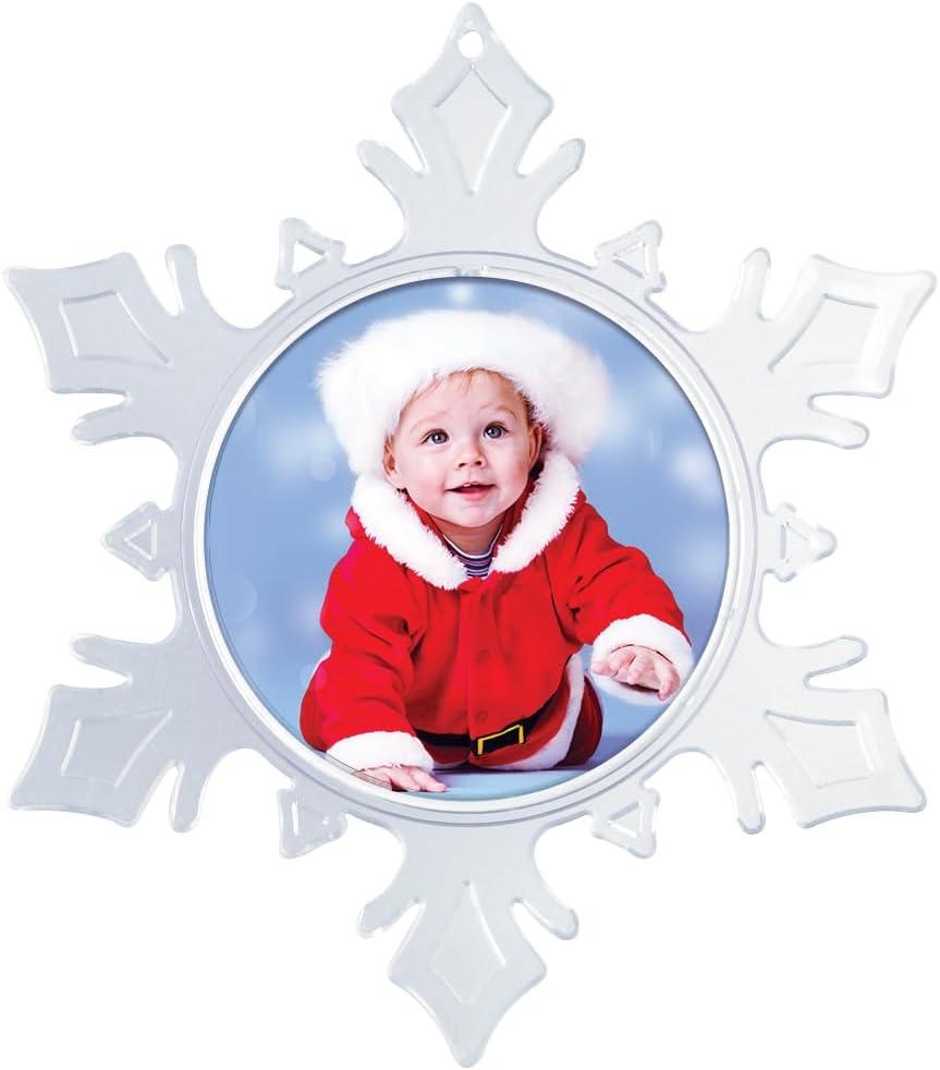 Make Your Own Acrylic Craft Photo Snowflake Ornaments - Pack of 12