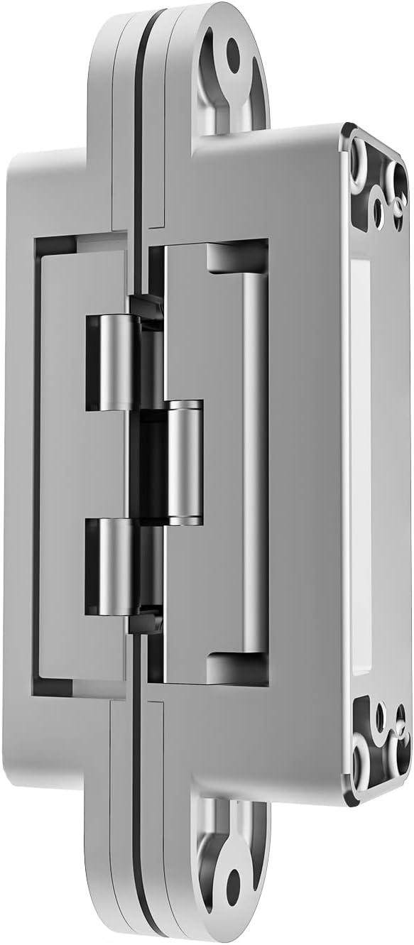 Villar Home Designs 3D Concealed Invisible 3 Way Adjustable Heavy-Duty Door Hinge Chrome