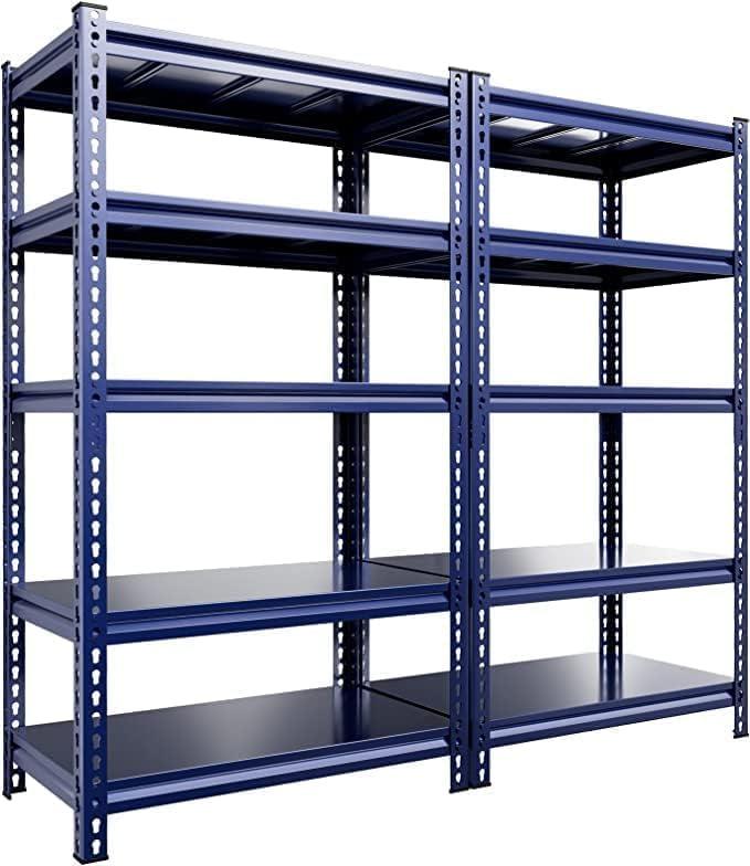 Blue Heavy Duty 72" Adjustable 5-Tier Metal Garage Shelving