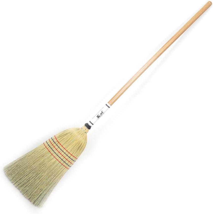 Stoltzfus Brooms & Carpets Amish-Made House Broom - Authentic Corn Straw Broom with Hardwood Handle, Natural, 55 inches