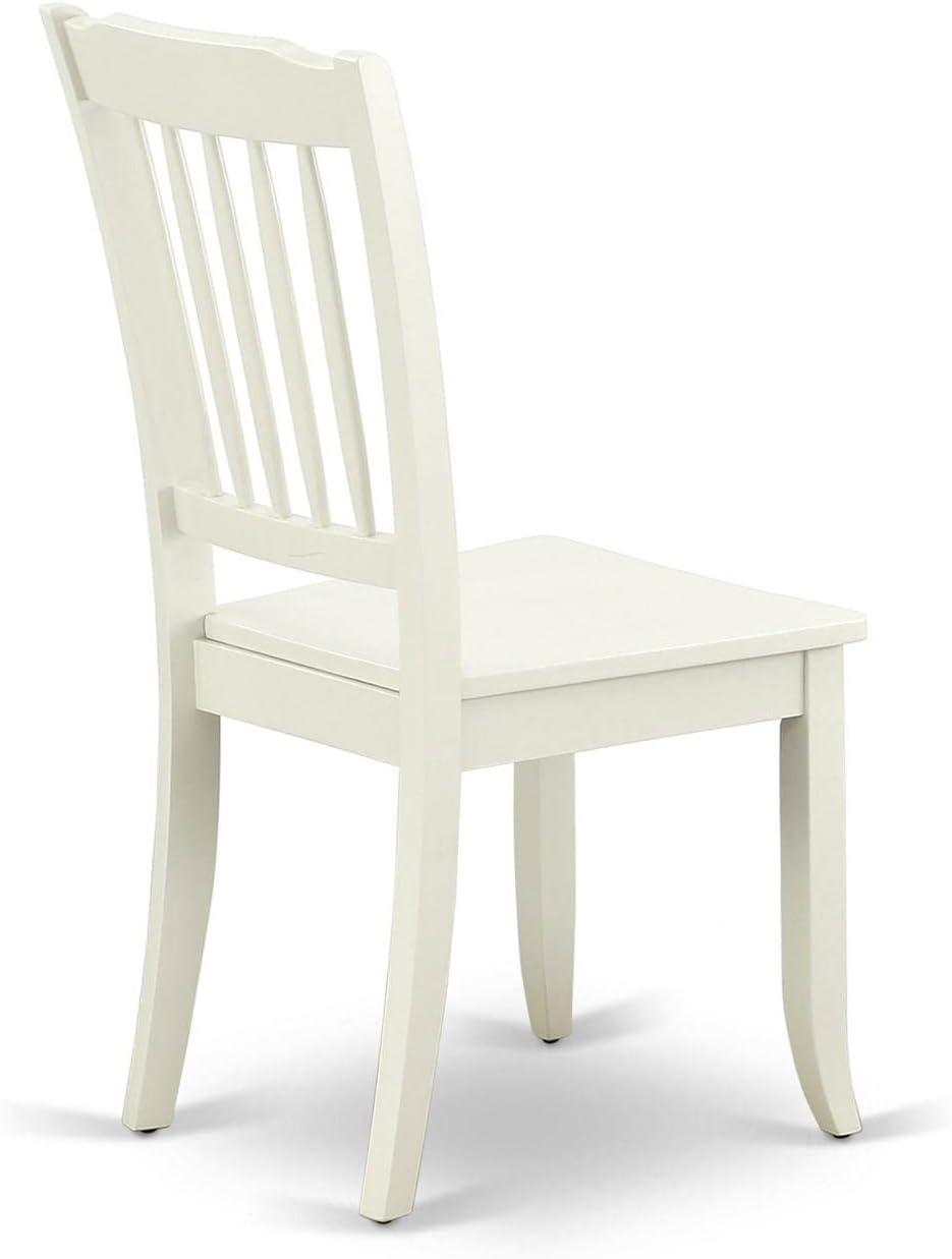 Linen White Ladderback Wooden Dining Chairs - Set of 2