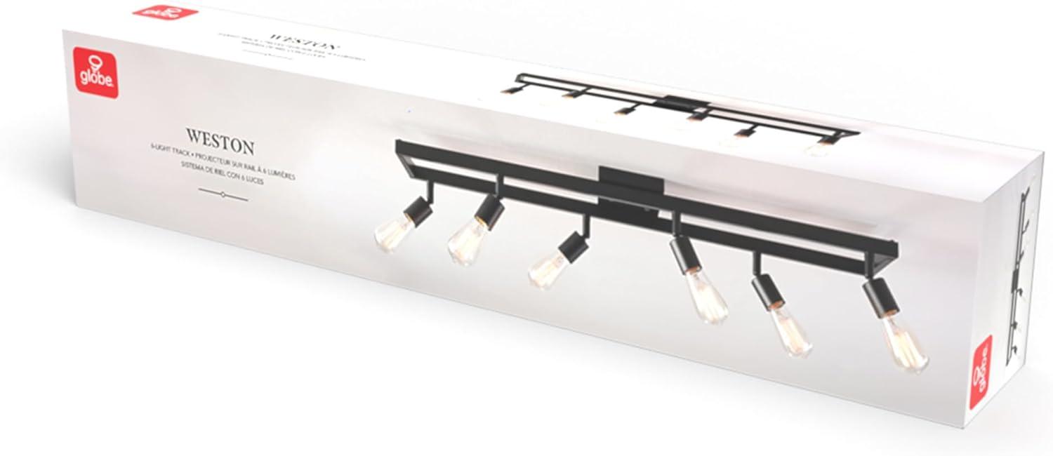 Matte Black 6-Light Adjustable Track Lighting Fixture