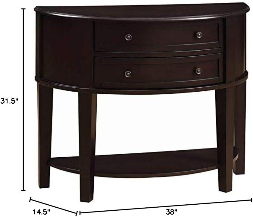 Demilune Entry Sofa Table Cappuccino