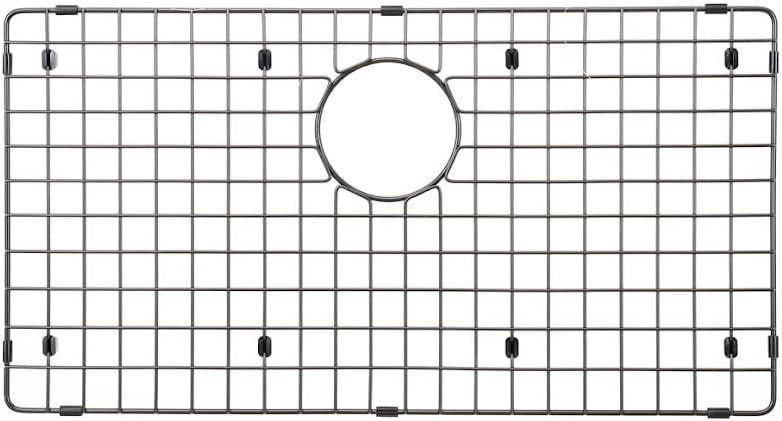 Matte Black Stainless Steel Rectangular Kitchen Sink Bottom Grid, 30" x 17"