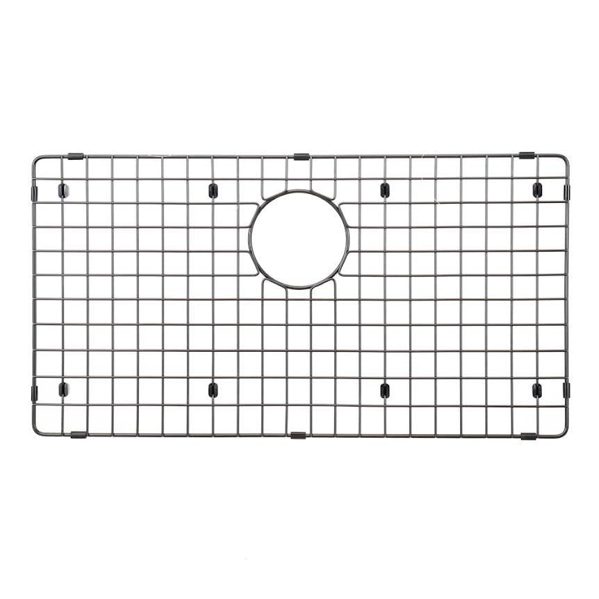 Matte Black Stainless Steel Rectangular Kitchen Sink Bottom Grid, 30" x 17"