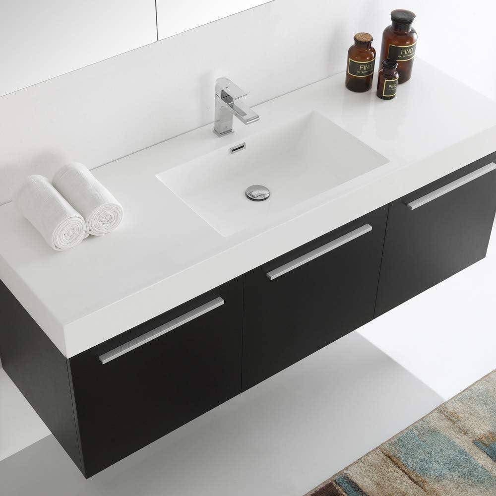 Fresca Vista 60'' Wall Mounted Modern Double Bathroom Vanity with Acrylic Vanity Top