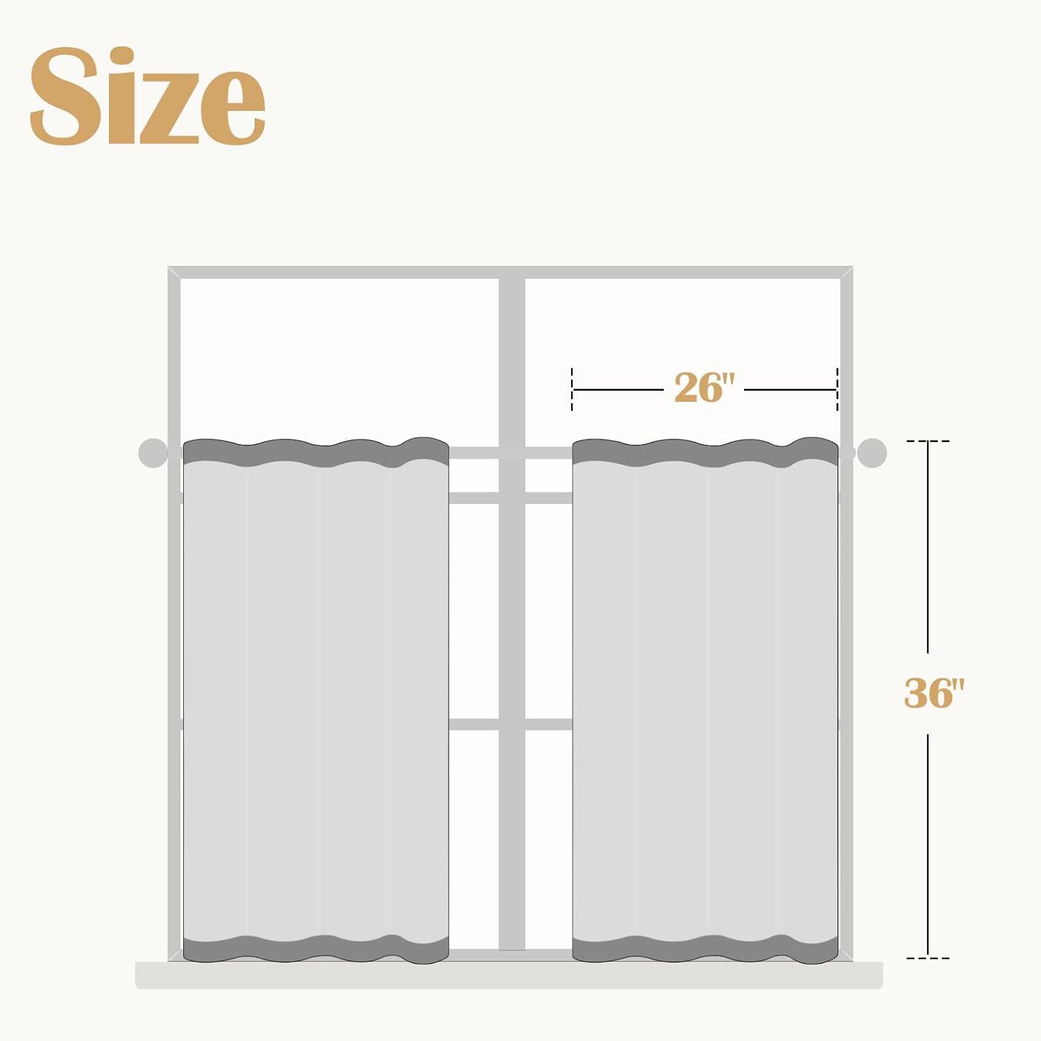 jinchan Floral Kitchen Curtains for Windows 36 Inch Linen Tier Farmhouse Cafe Curtains Country Botanic Small Window Rod Pocket Rustic Flax for Laundry Bathroom RV 2 Panels Sage Green on Beige
