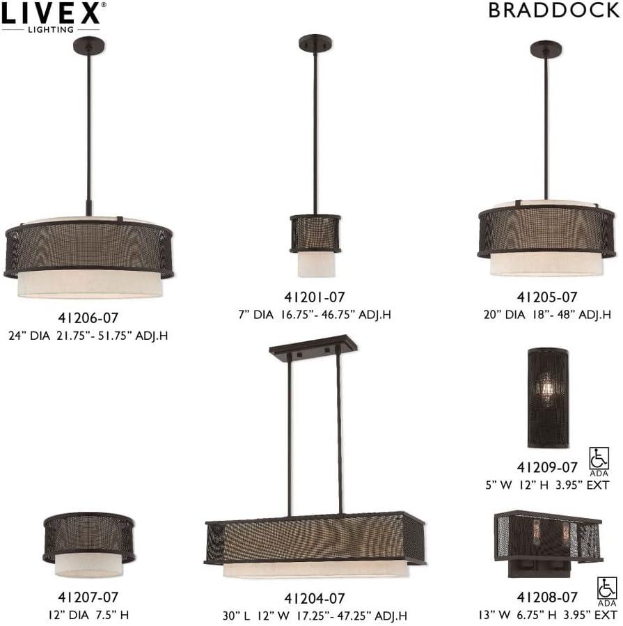 Livex Lighting Braddock 3 - Light Chandelier in  Bronze