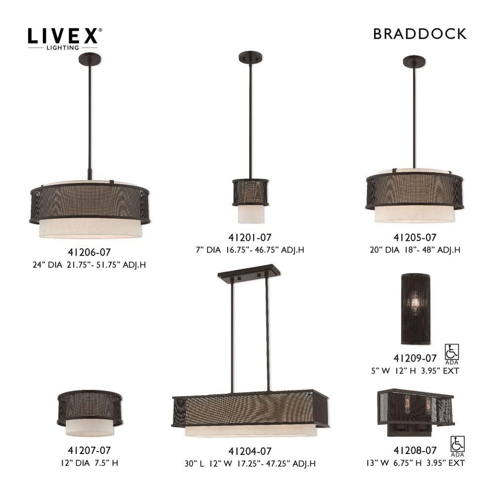 Livex Lighting Braddock 3 - Light Chandelier in  Bronze