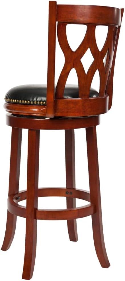 Lancaster Swivel Bar Stool - Cherry/Black - Safavieh