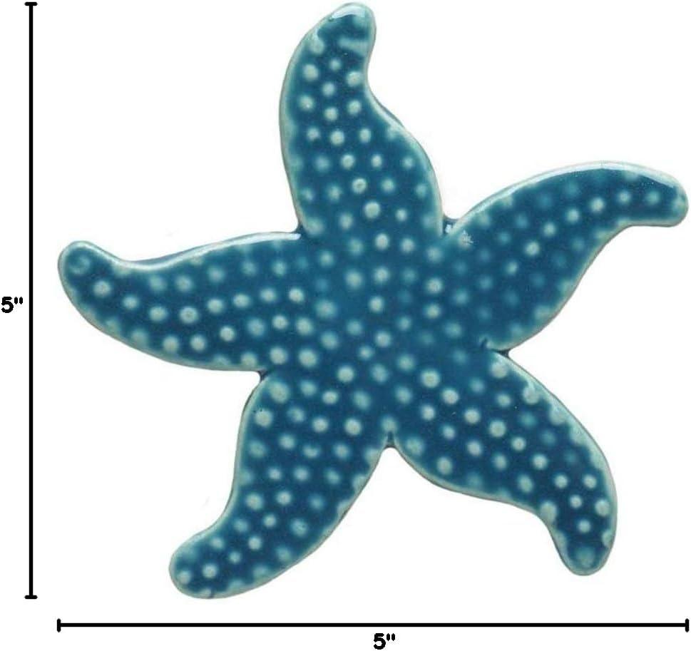 Light Blue Glazed Ceramic Starfish Mosaic Tile