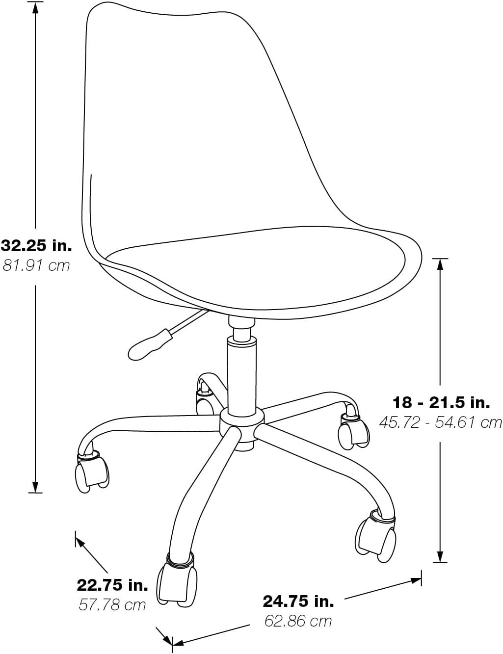 Emerson Office Chair with Pneumatic Chrome Base Purple - OSP Home Furnishings: Swivel, Armless, Adjustable Height