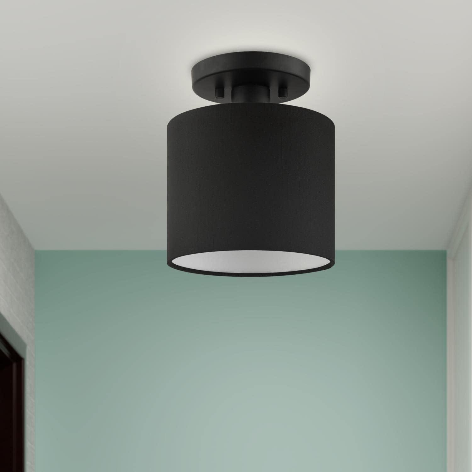 Livex Lighting Bainbridge 1 - Light Semi-Flush Mount in  Black