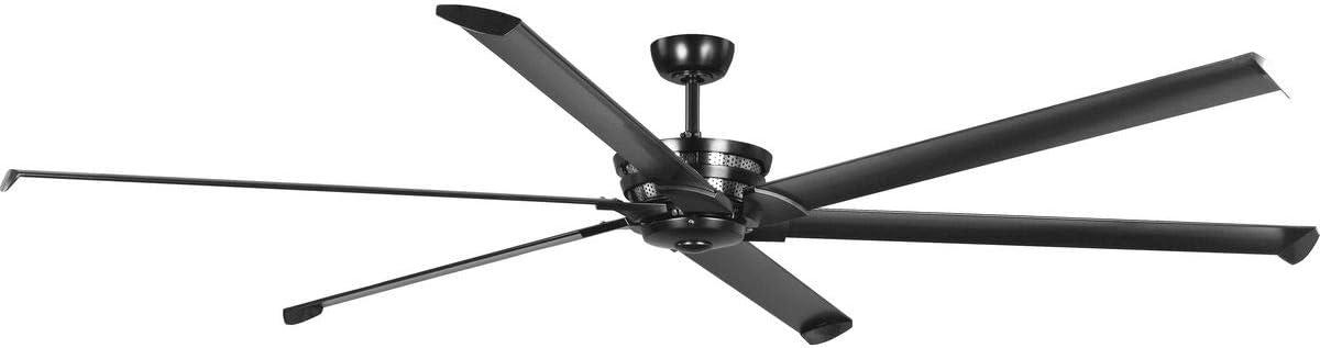 Huff Collection Indoor/Outdoor 96" Six-Blade Black Ceiling Fan