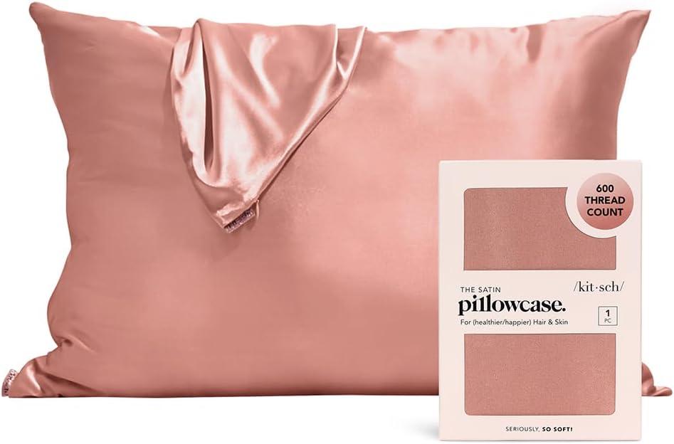 Terracotta Satin Standard/Queen Pillowcase with 600 Thread Count