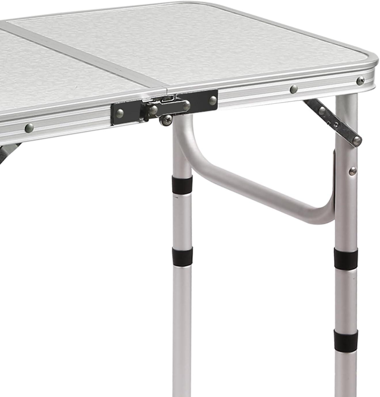 Compact Adjustable Aluminum Folding Camping Table