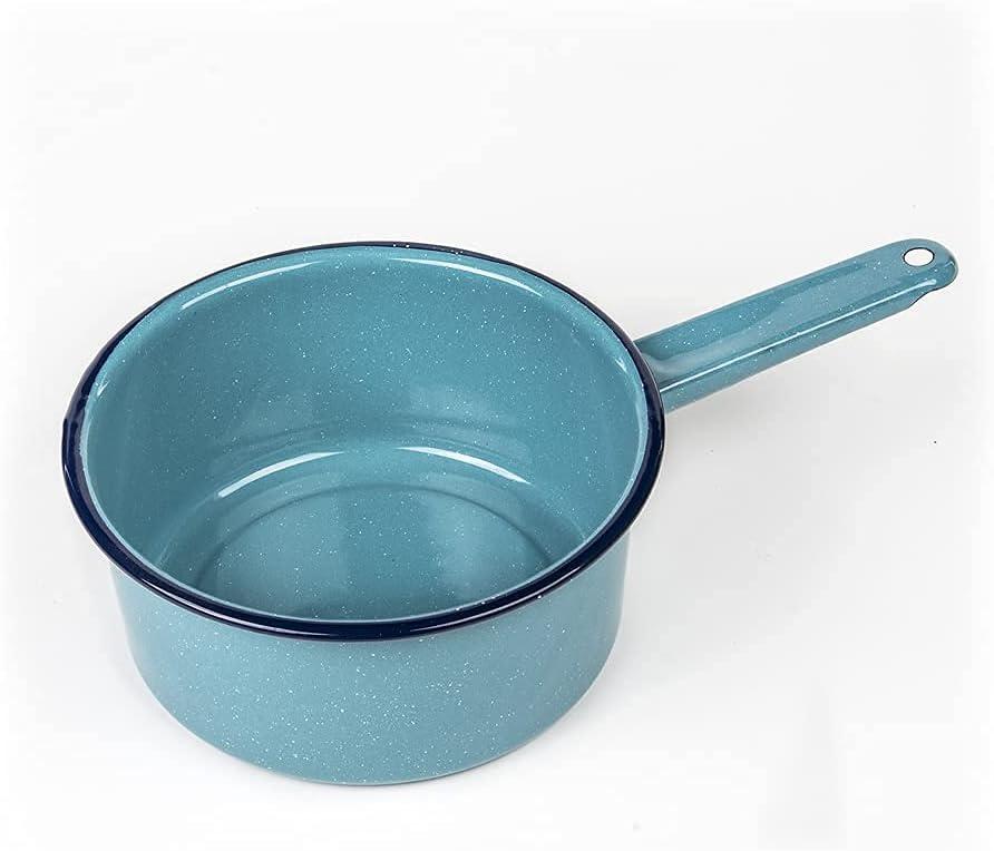 2-Quart Saucepan - Enamel on Steel Durable Non-Stick Cookware for Indoor & Outdoor Cooking - Dishwasher Safe, Non-Porous (Turquoise Blue)