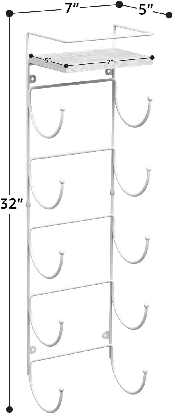 Sorbus 5-Tier Wall Mounted Metal Towel Rack with Shelf