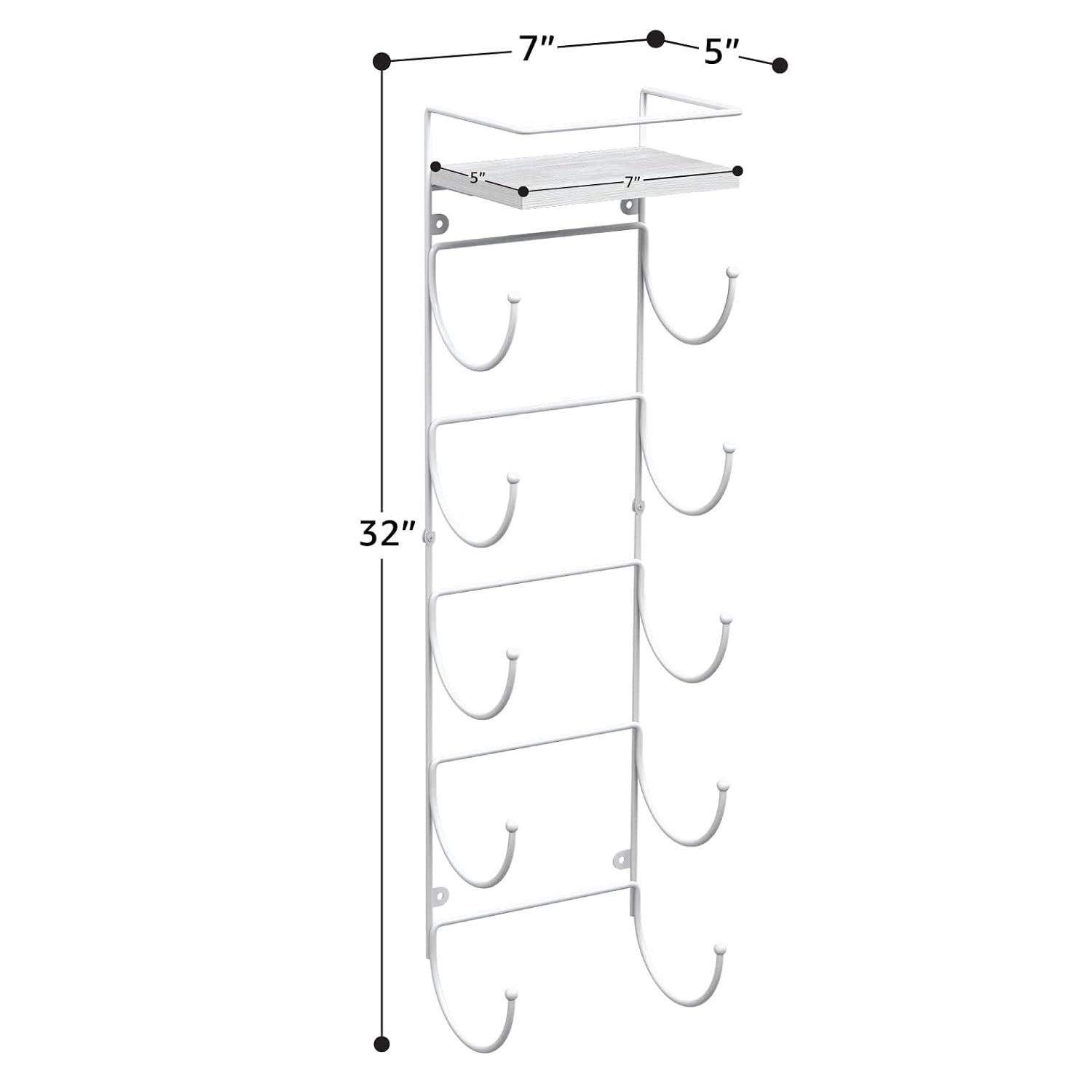 Sorbus 5-Tier Wall Mounted Metal Towel Rack with Shelf