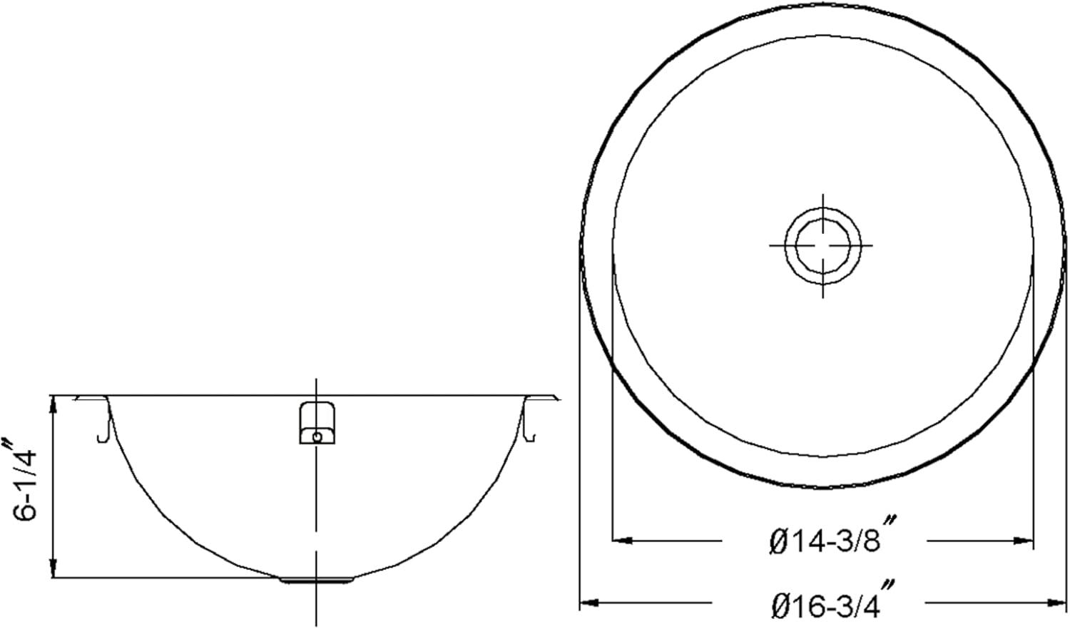 Lustrous Satin Stainless Steel Circular Bathroom Sink with Overflow