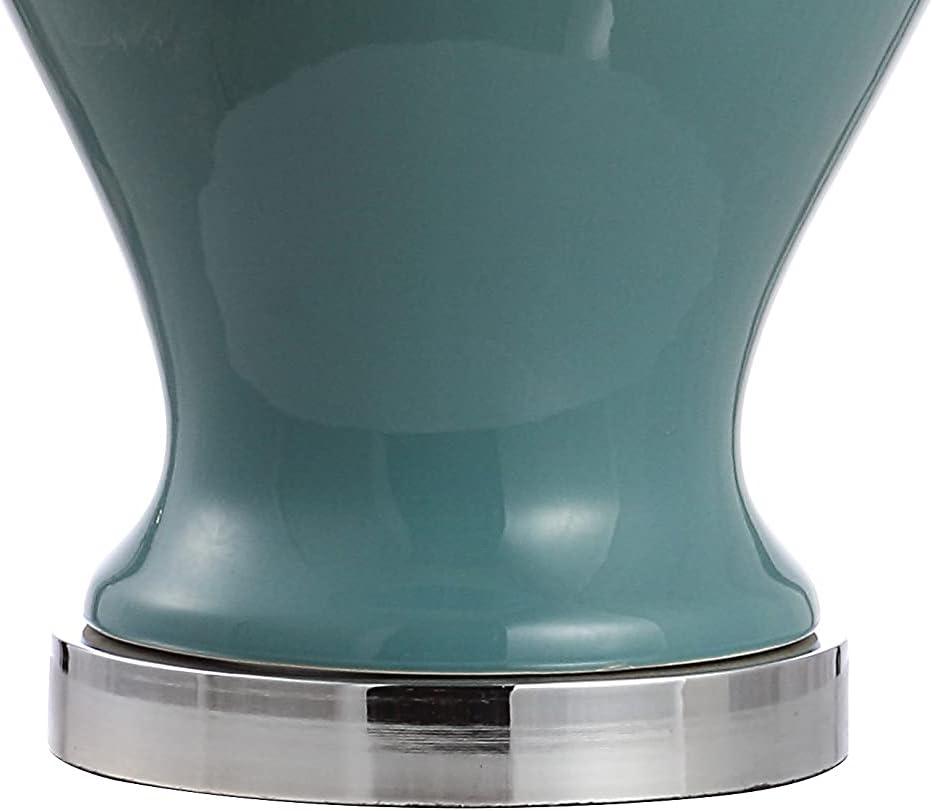 JONATHAN Y JYL6618A Sagwa 33" Ceramic/Iron Modern Classic LED Table Lamp, Contemporary, Farmhouse, Rustic, Traditional for living room, dinning room, bedroom, office Bulb Included, Green