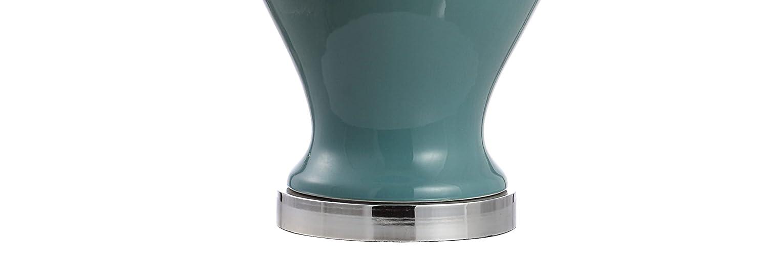 JONATHAN Y JYL6618A Sagwa 33" Ceramic/Iron Modern Classic LED Table Lamp, Contemporary, Farmhouse, Rustic, Traditional for living room, dinning room, bedroom, office Bulb Included, Green