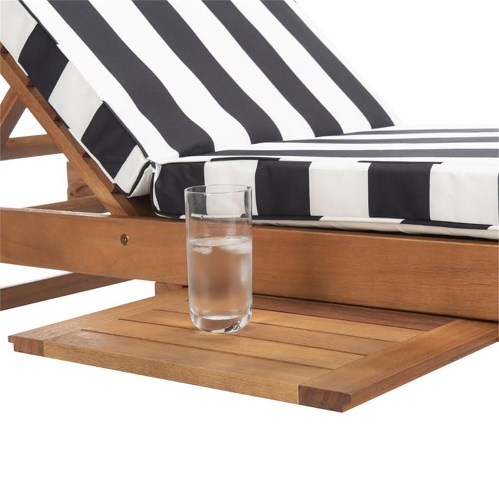 Newport Lounge Chair - Outdoor - PAT7022 - Natural/Black Stripe -Safavieh