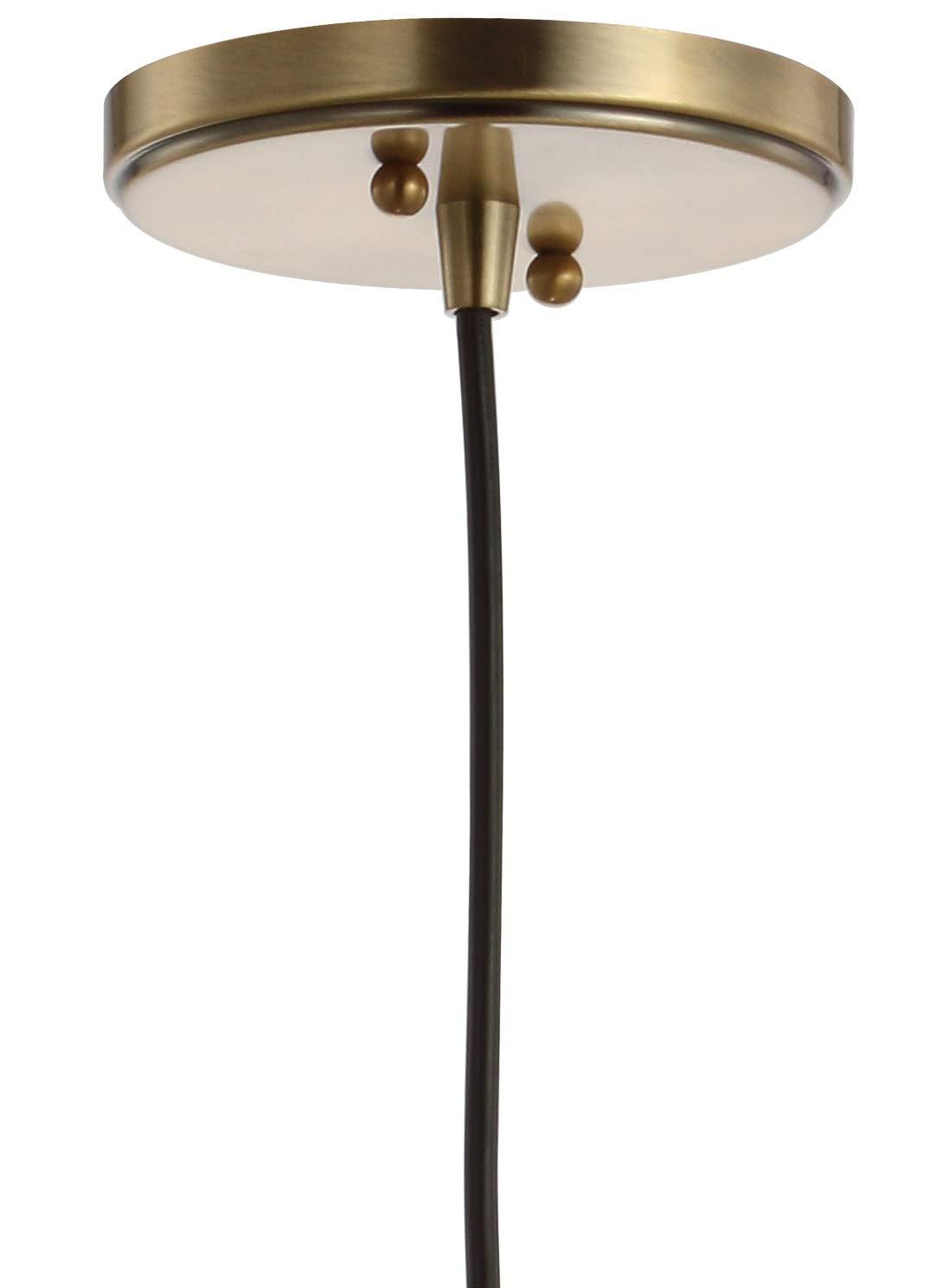 Goldwater 7.5" Adjustable Drop Metal/Glass LED Pendant, Brass Gold