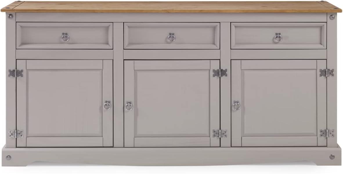 65.91 x 31.73 x 16.93 in. Cottage Series Wood Buffet Sideboard, Corona Gray