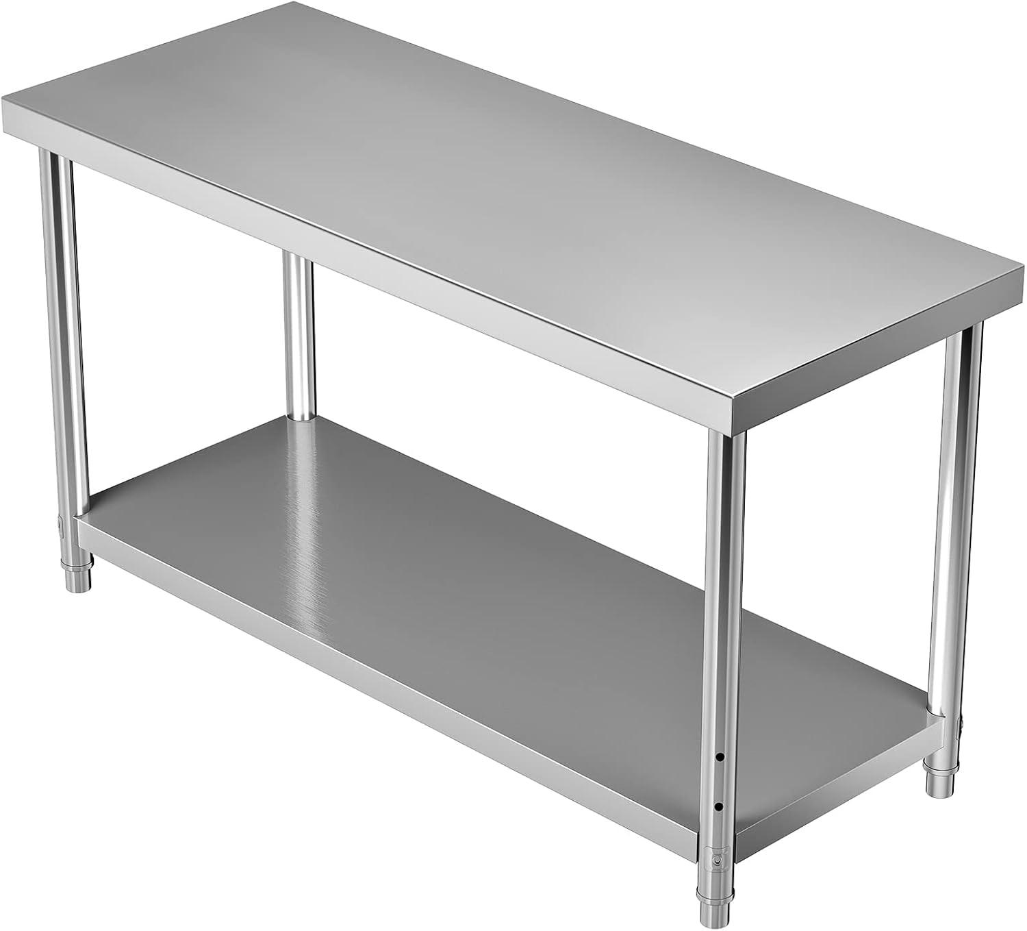Prep & Savour Demnan Metal Top Workbench