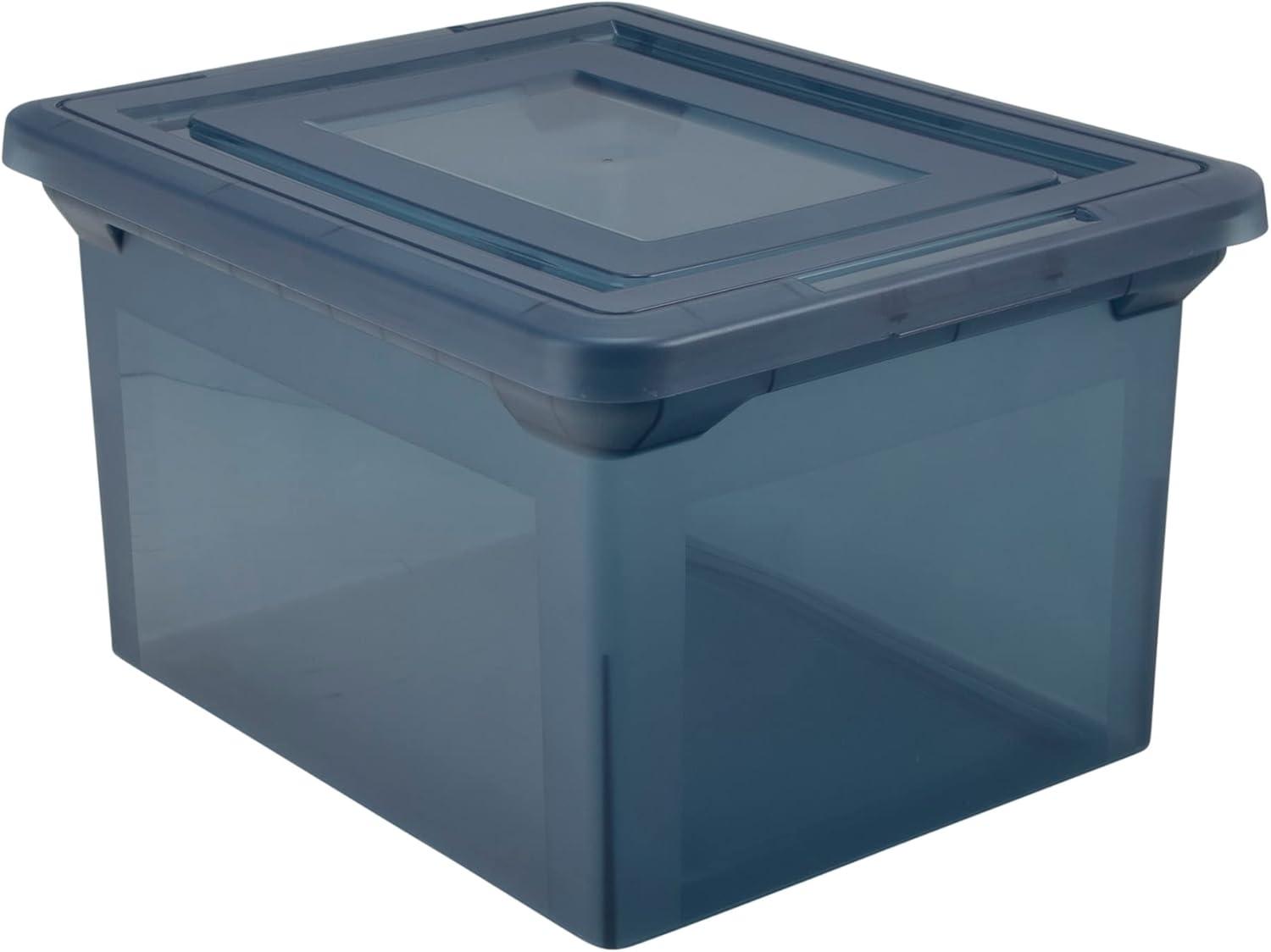 Copen Blue Stackable Water-Resistant File Storage Box